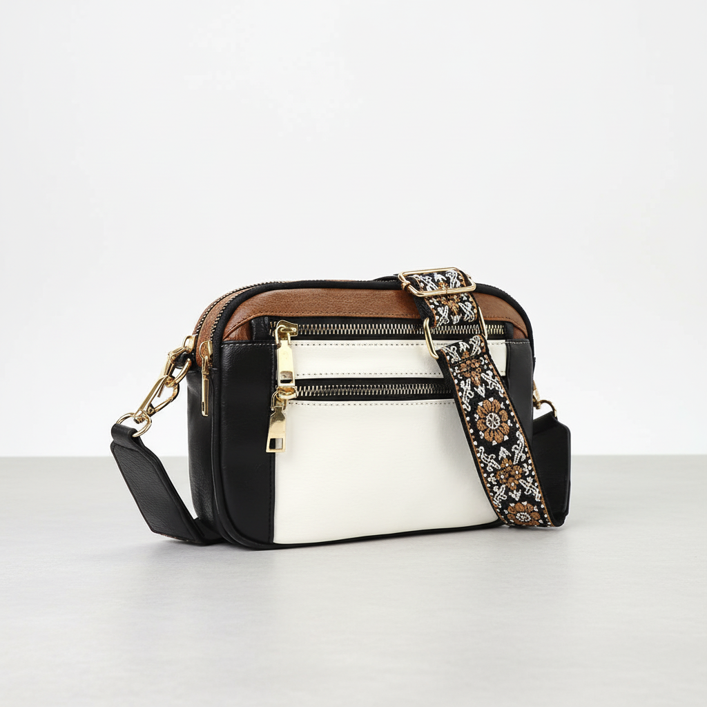Weiche, quadratische Crossbody-Tasche