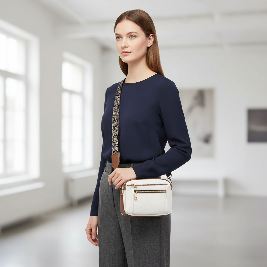 Weiche, quadratische Crossbody-Tasche