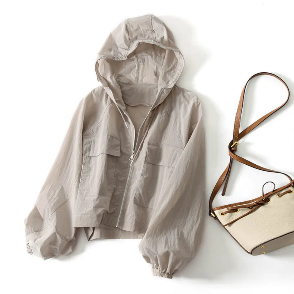 Solajak Leichte Sommer-Reißverschluss-Jacke