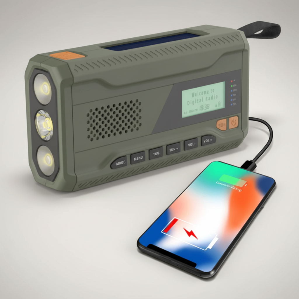 Solanta Tragbares Solarstrom-Kurbelradio