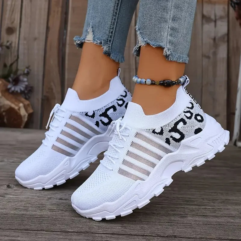 Spottrel Leopardenmuster Schnürschuhe