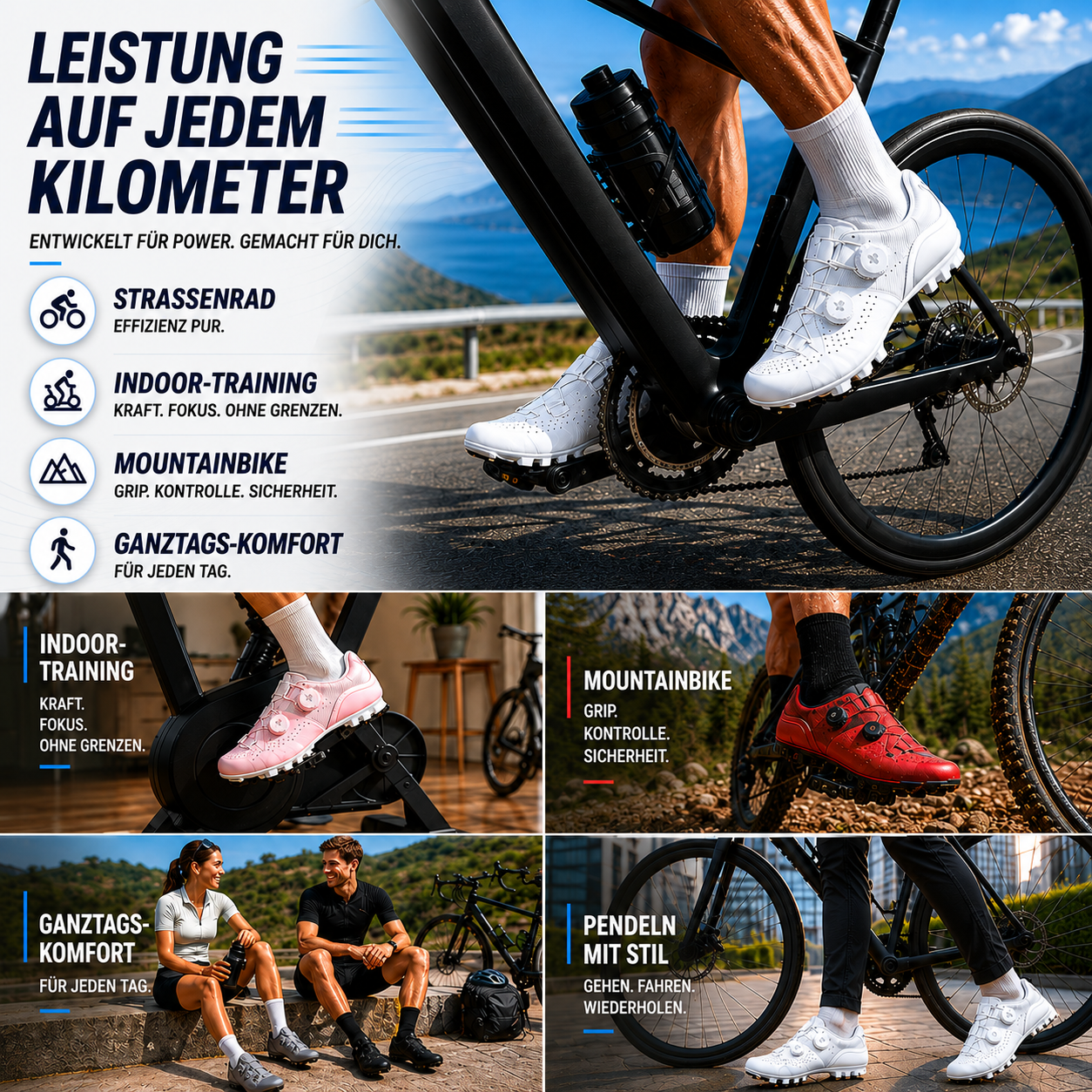 Sprintlock Selbstsperrend SPD Rennrad-Schuh