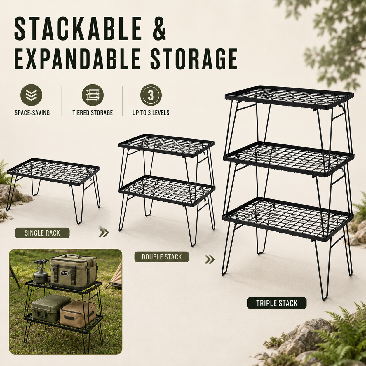 Stackly Klappbarer Stapelbarer Outdoor-Campingtisch