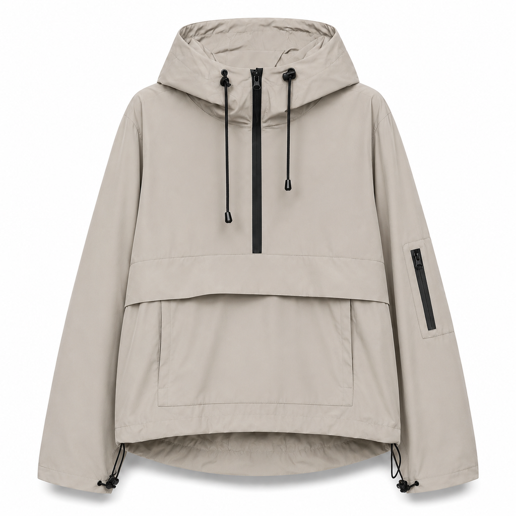 Wasserdichter Allwetter-Mantel mit Kapuze & Fronttasche – StormShield Parka