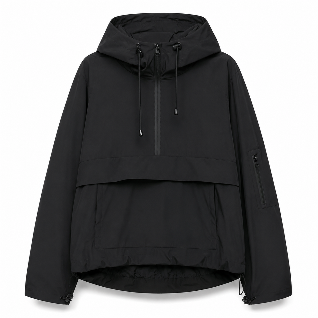 Wasserdichter Allwetter-Mantel mit Kapuze & Fronttasche – StormShield Parka