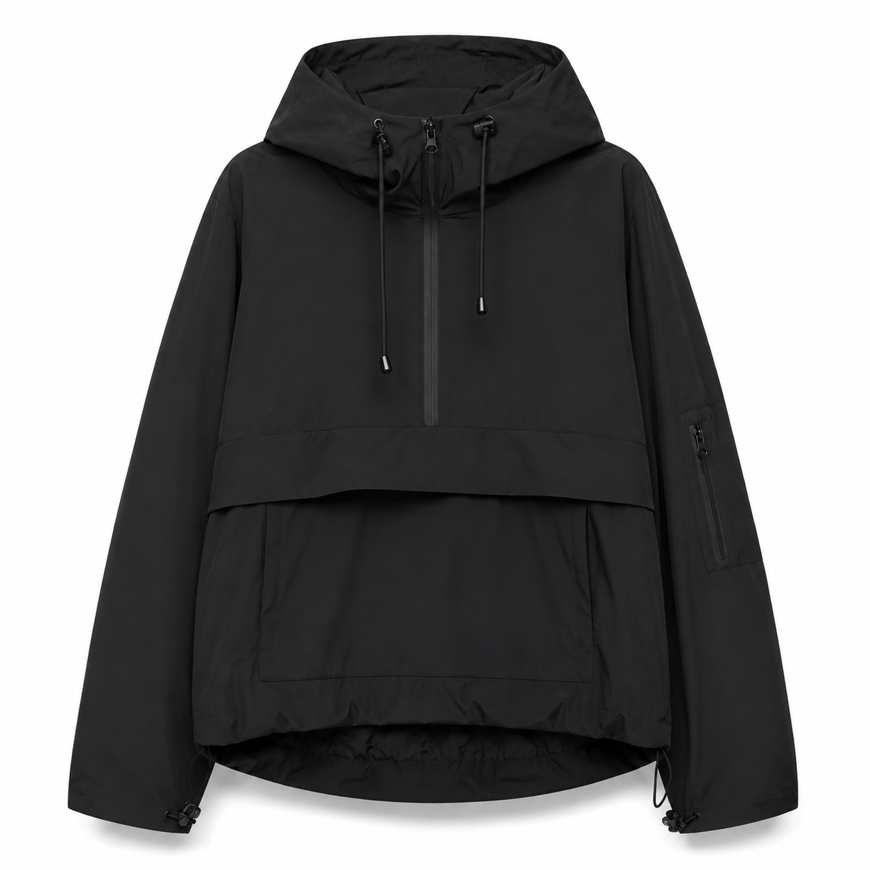 Wasserdichter Allwetter-Mantel mit Kapuze & Fronttasche – StormShield Parka