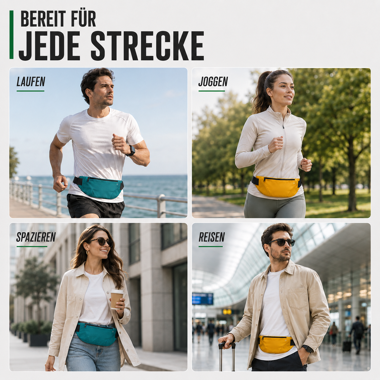 StrideLume Leichte Wasserdichte Gürteltasche