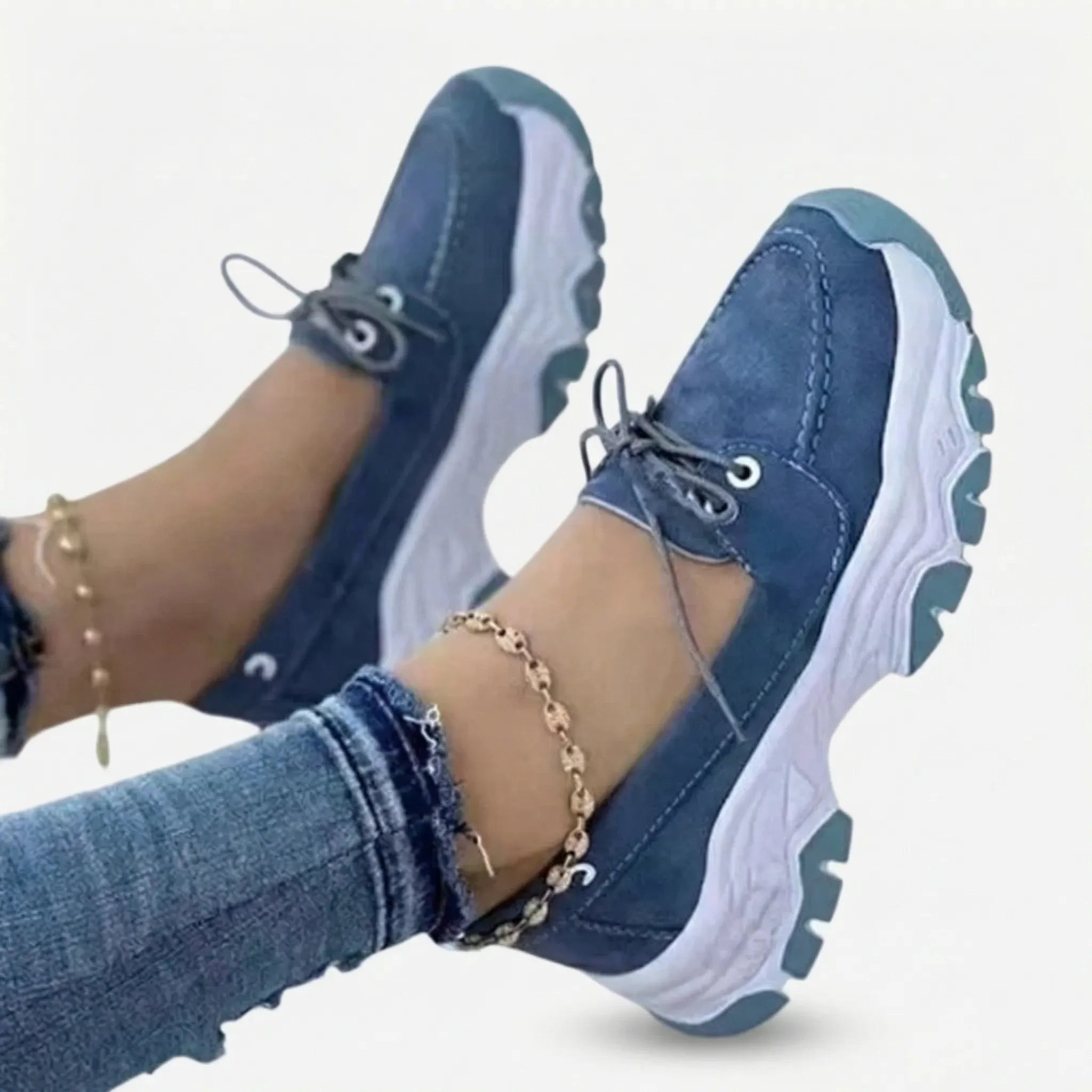 Strolvie Chunky Sole Lace-Up Walking Trainer