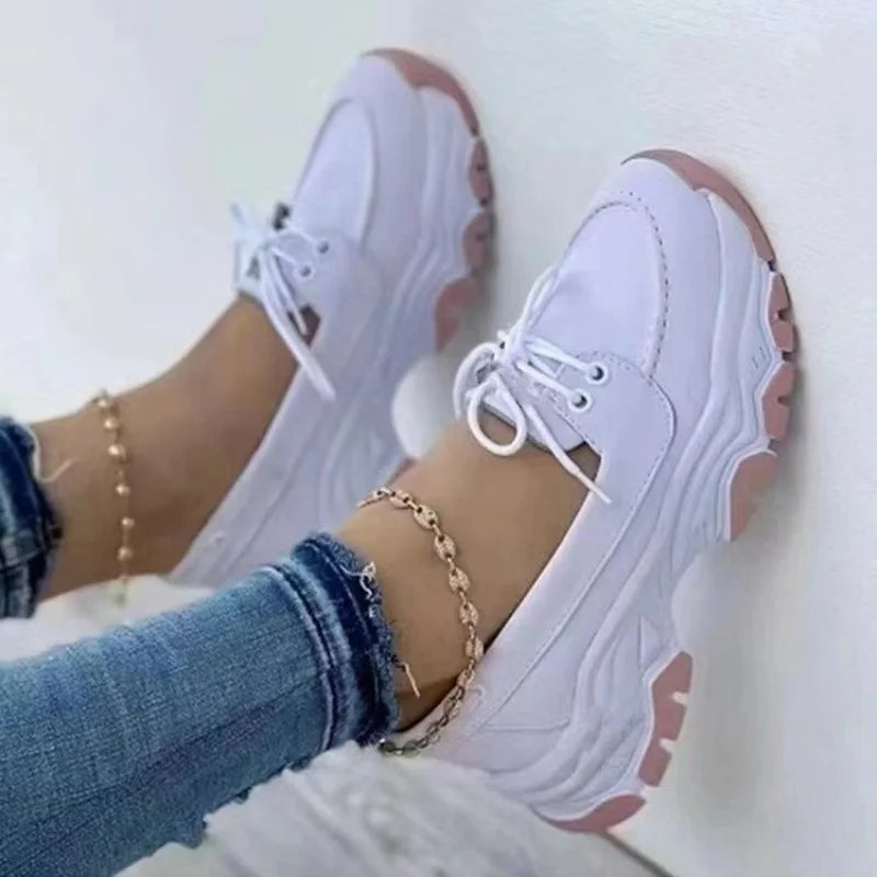 Strolvie Chunky Sole Lace-Up Walking Trainer