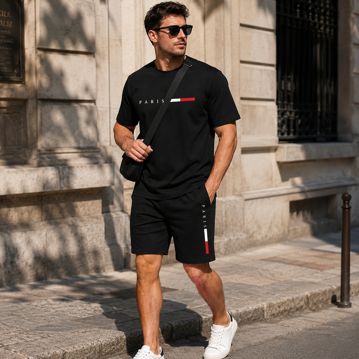 Strydex Kurzarm-Crew-Neck-Trainingsanzug-Set
