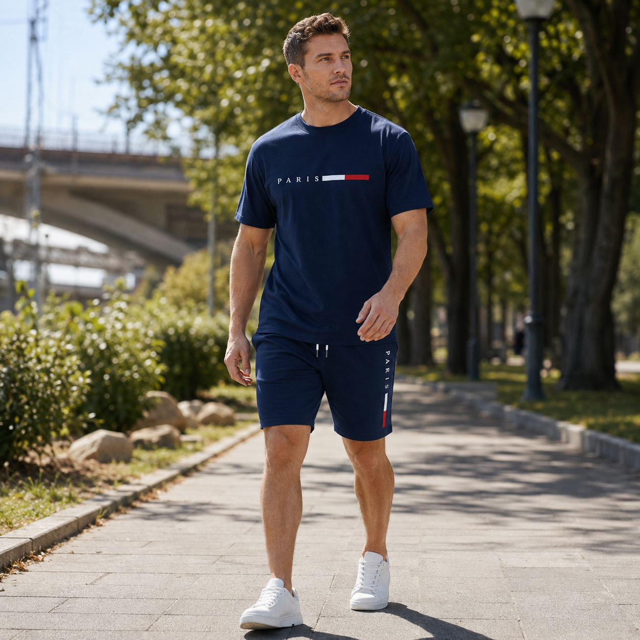 Strydex Kurzarm-Crew-Neck-Trainingsanzug-Set