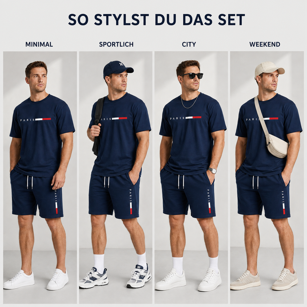 Strydex Kurzarm-Crew-Neck-Trainingsanzug-Set