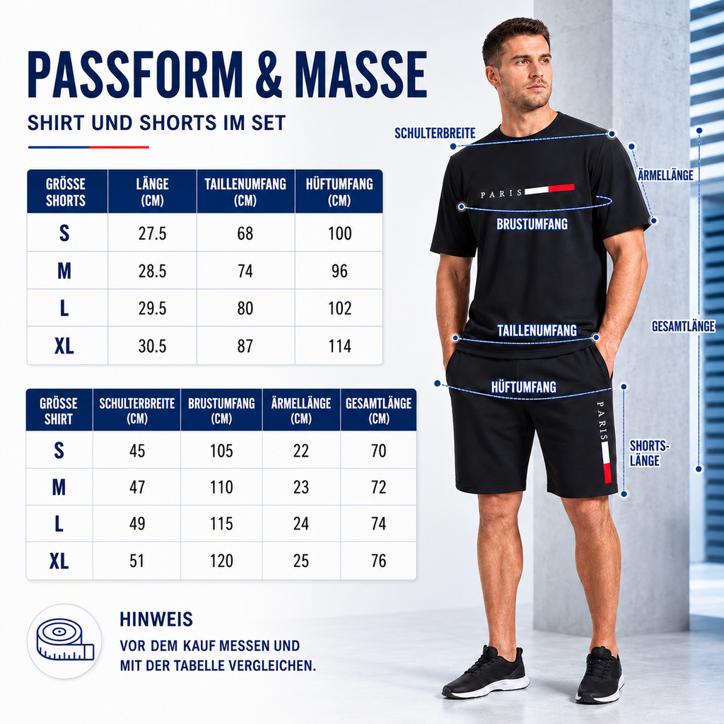 Strydex Kurzarm-Crew-Neck-Trainingsanzug-Set