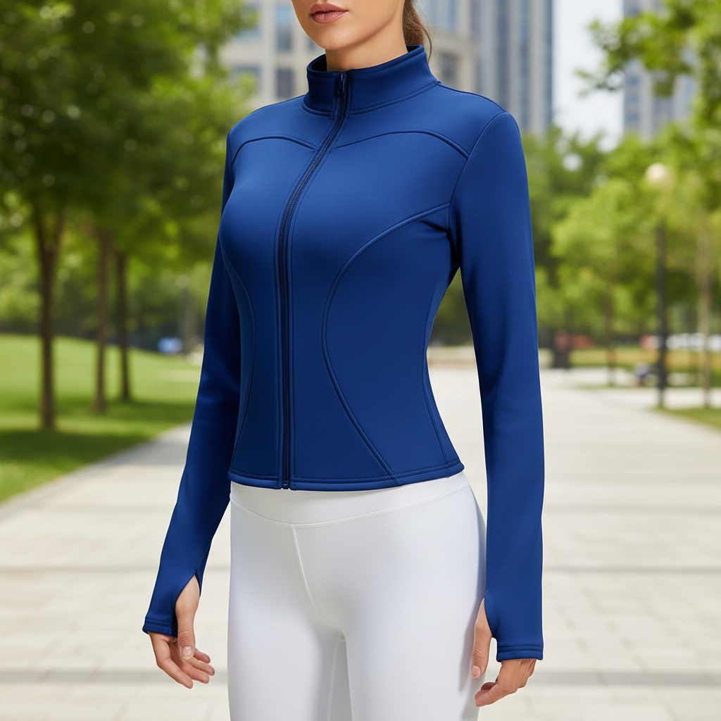 Thermiqurv Slim-Fit Jacke mit durchgehendem Reißverschluss