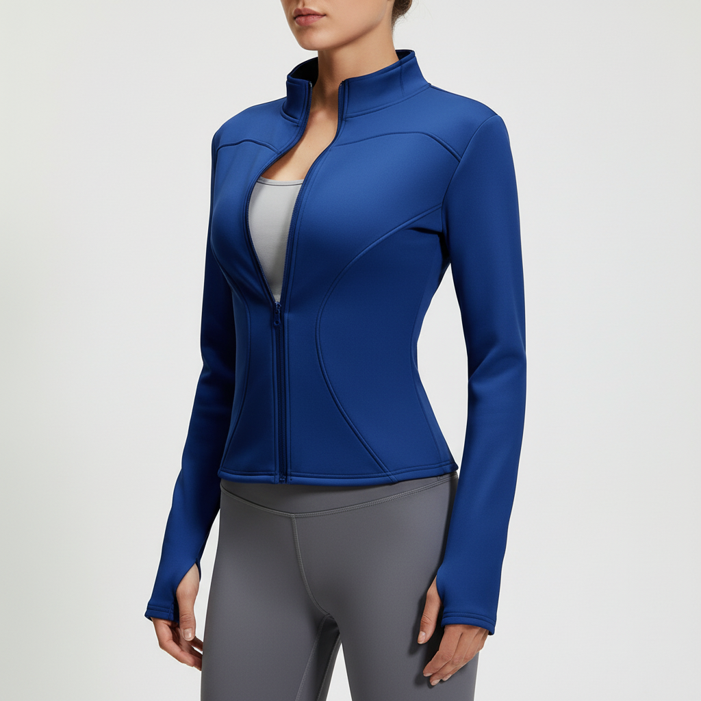 Thermiqurv Slim-Fit Jacke mit durchgehendem Reißverschluss