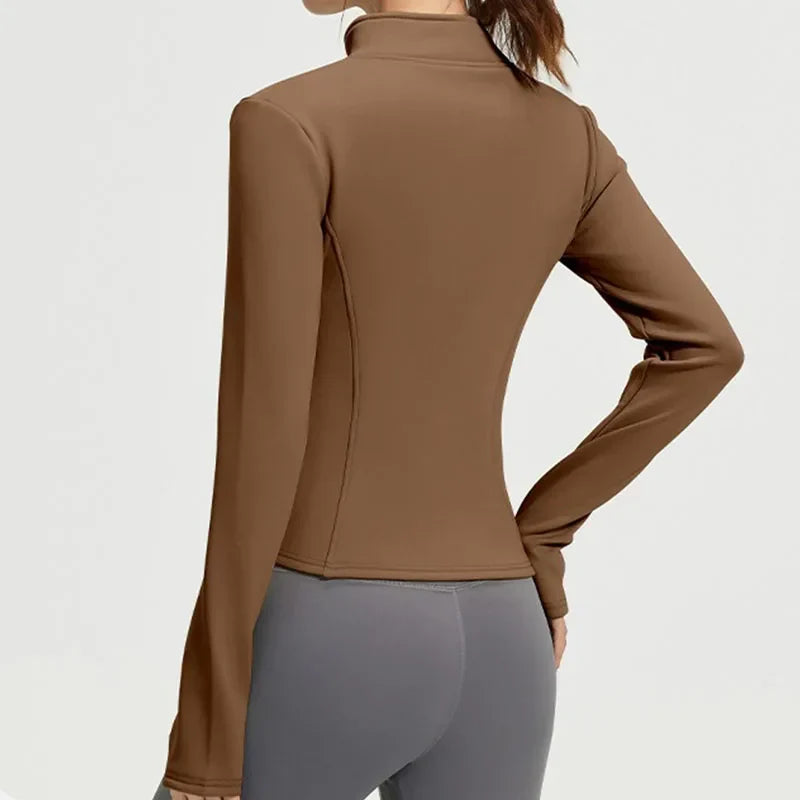 Thermiqurv Slim-Fit Jacke mit durchgehendem Reißverschluss