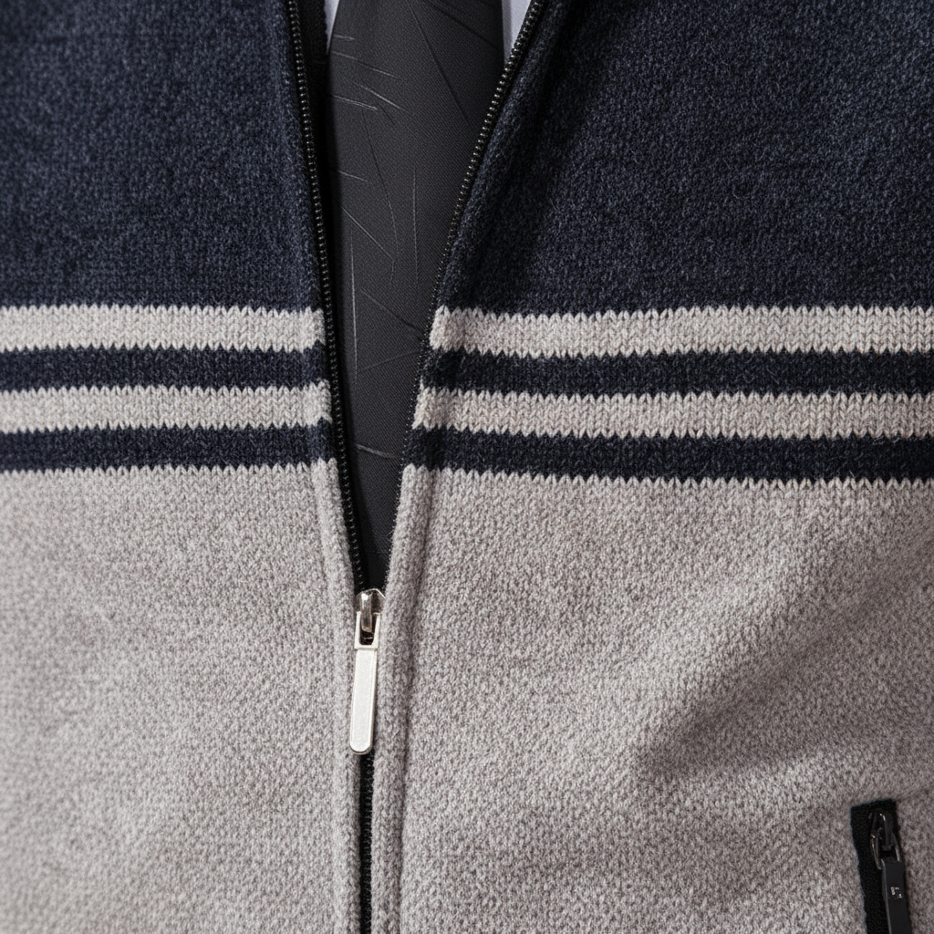 Dicker Strickcardigan mit Reißverschluss