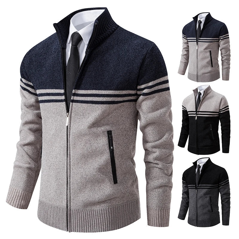 Dicker Strickcardigan mit Reißverschluss