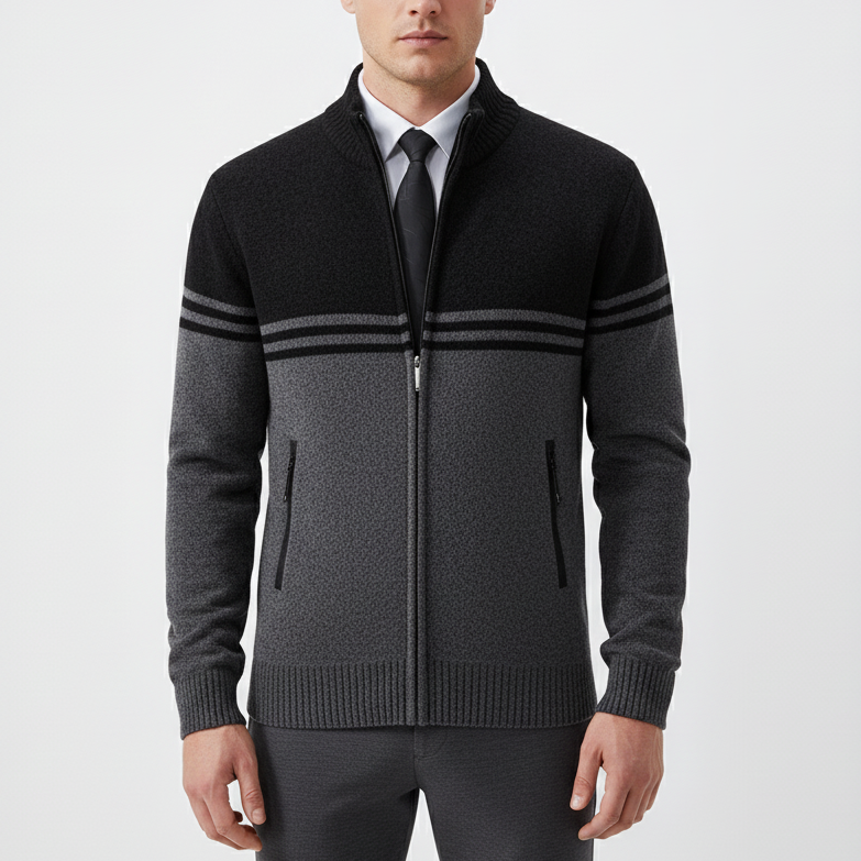 Dicker Strickcardigan mit Reißverschluss