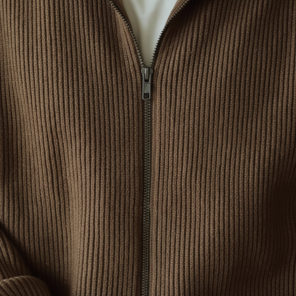 Dicke Strickjacke mit Reißverschluss