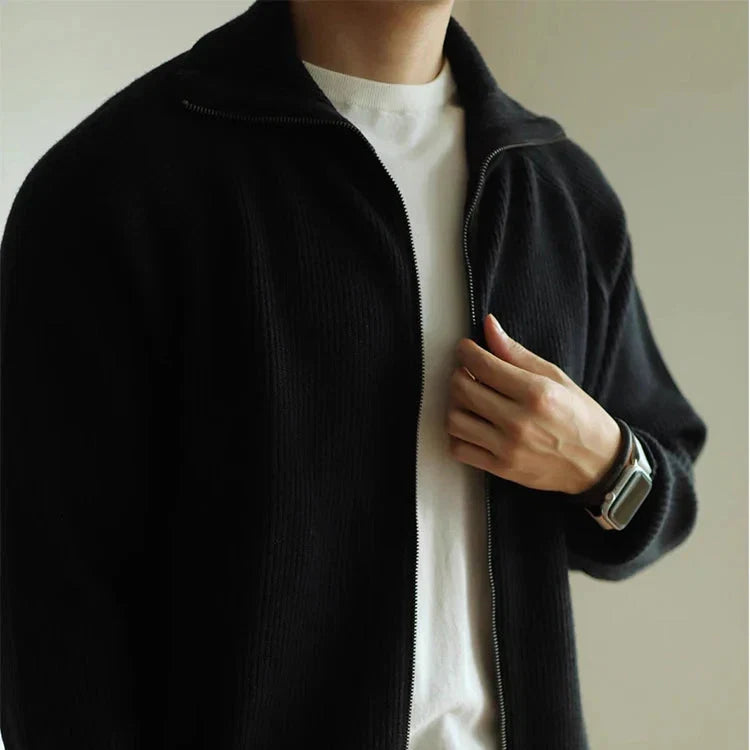 Dicke Strickjacke mit Reißverschluss