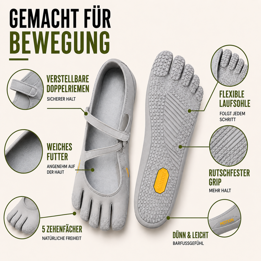 Toevara Fünf-Zehen-Minimalisten-Flachschuh
