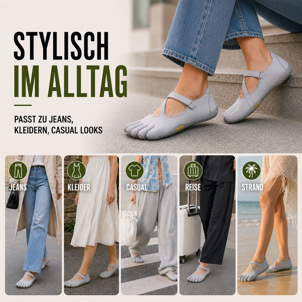 Toevara Fünf-Zehen-Minimalisten-Flachschuh
