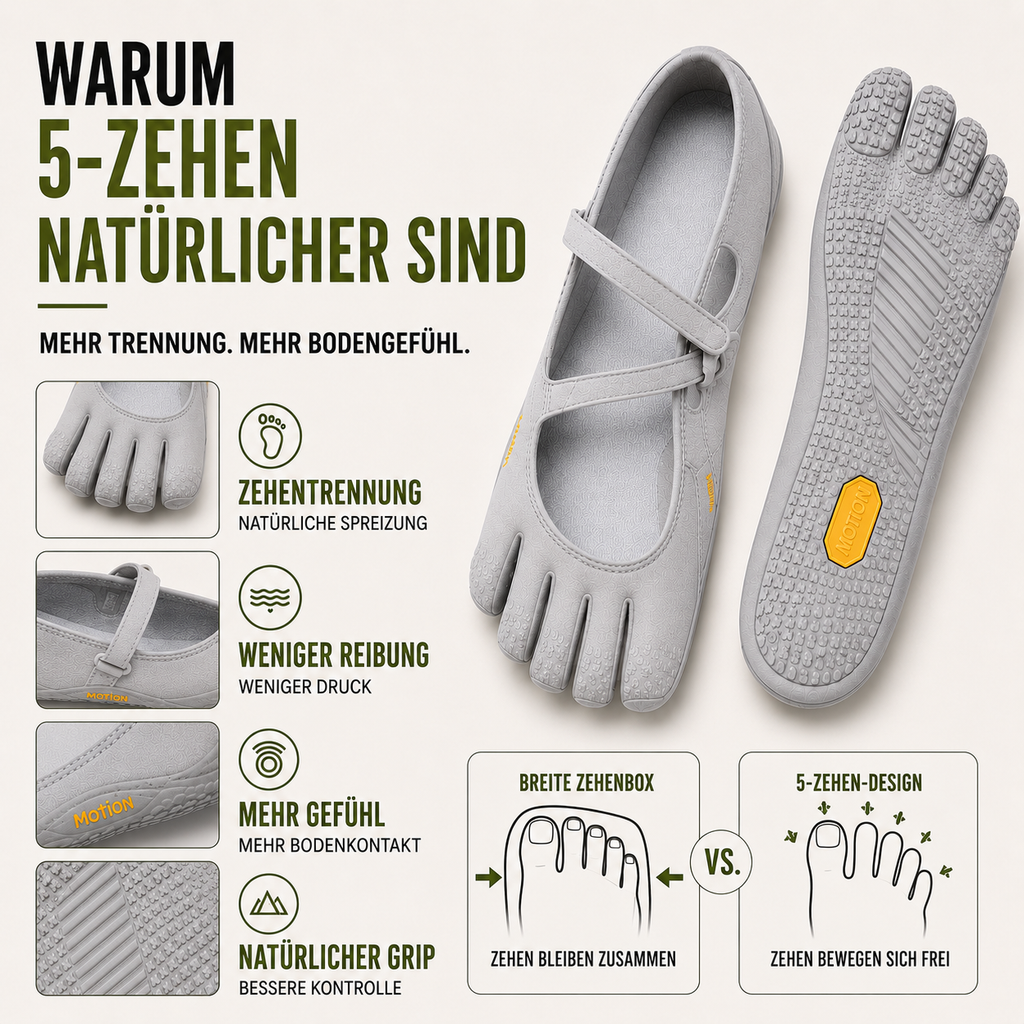 Toevara Fünf-Zehen-Minimalisten-Flachschuh