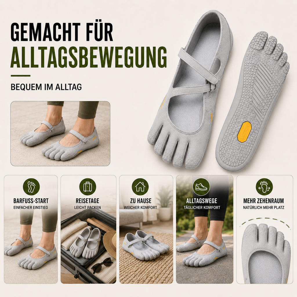 Toevara Fünf-Zehen-Minimalisten-Flachschuh