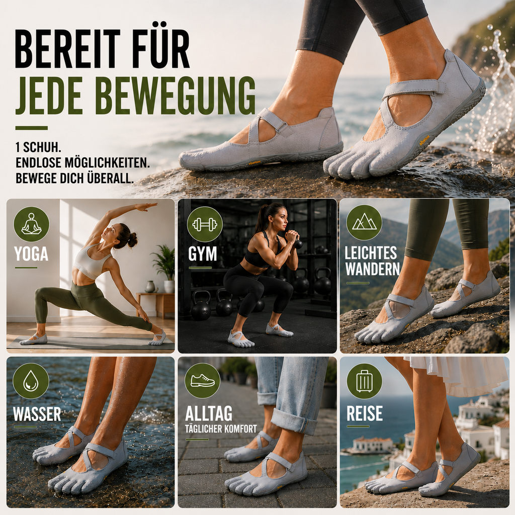 Toevara Fünf-Zehen-Minimalisten-Flachschuh