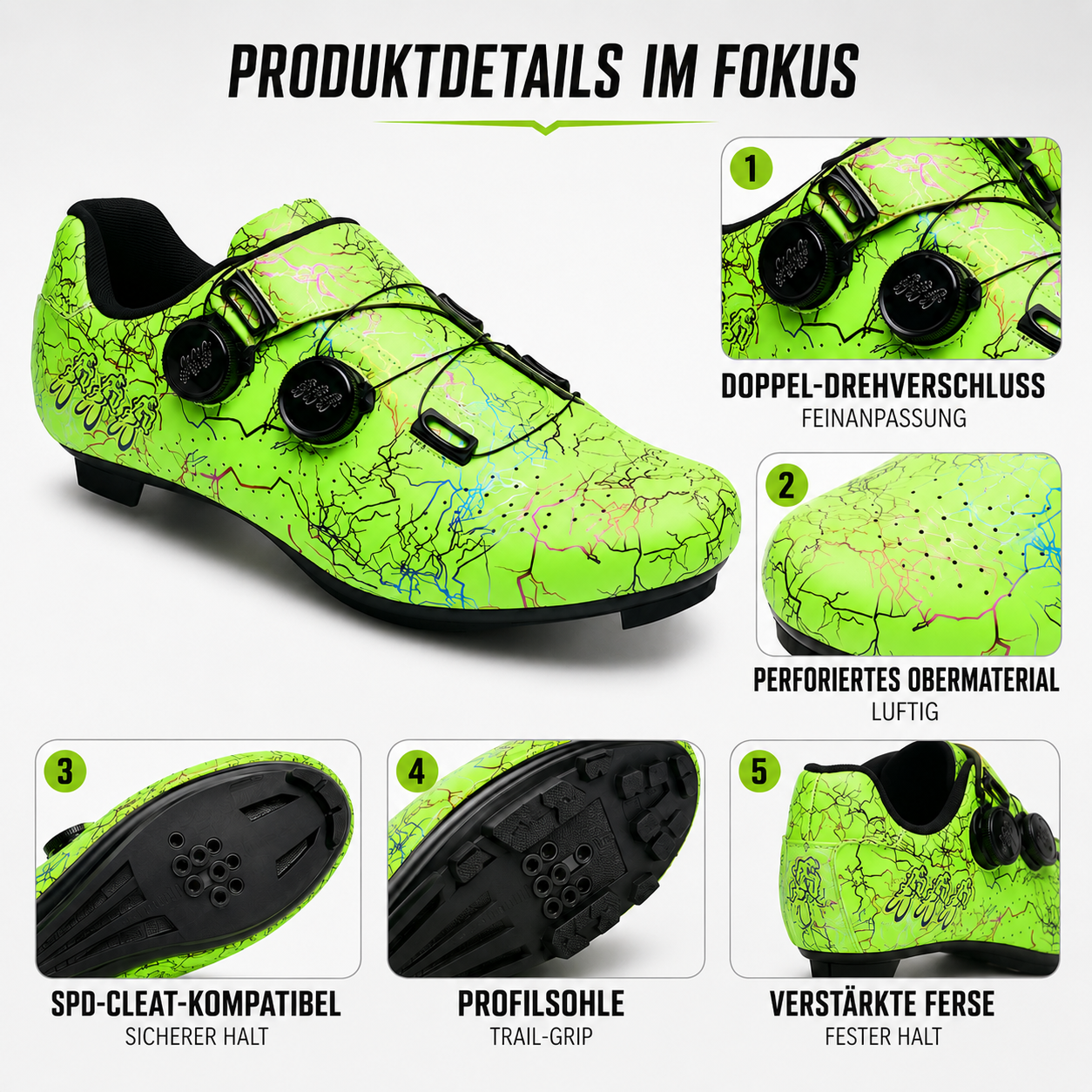 Tracknix SPD-kompatible Mountainbike-Radschuh