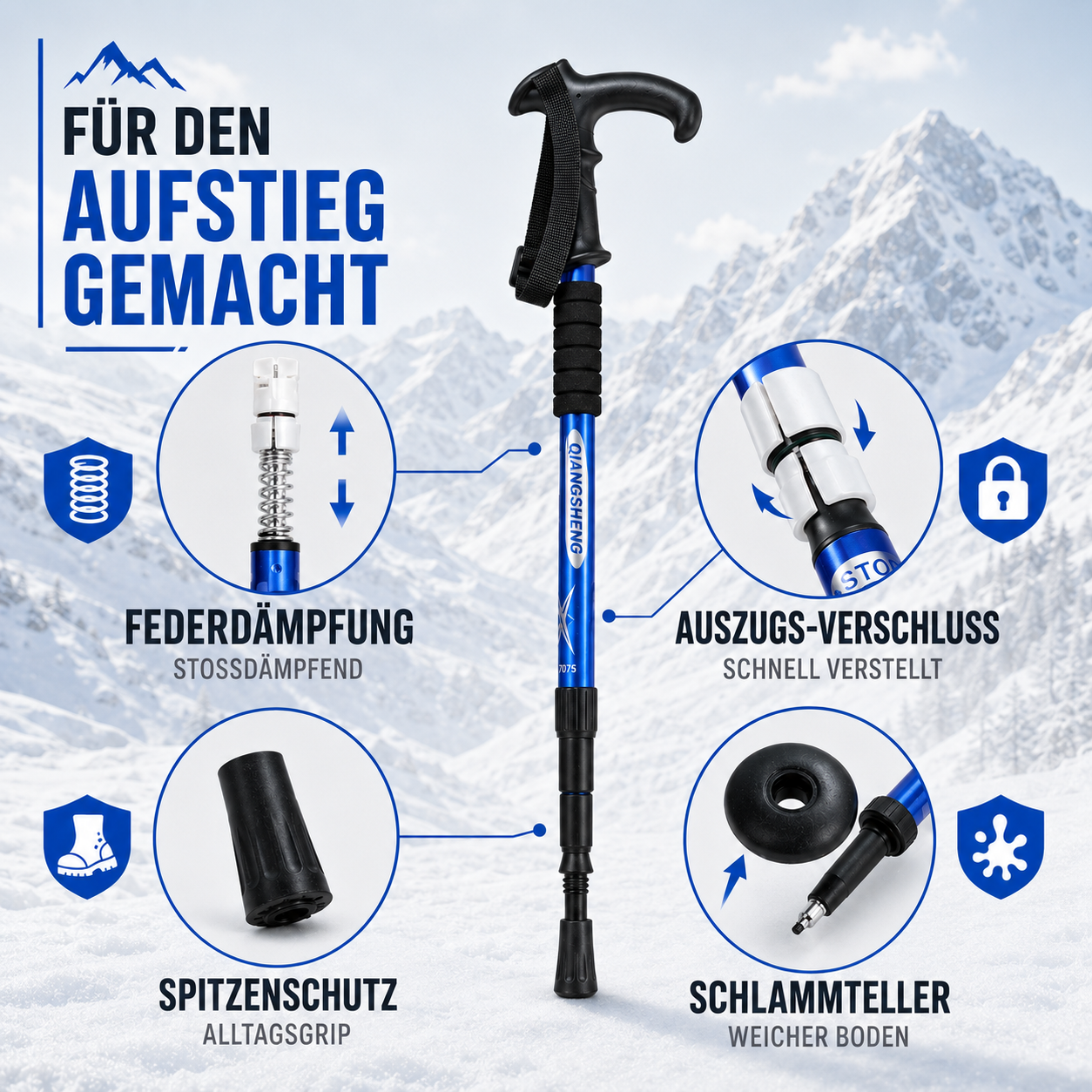 snoutatelier | Trailara Faltbarer Teleskop-Trekkingstab