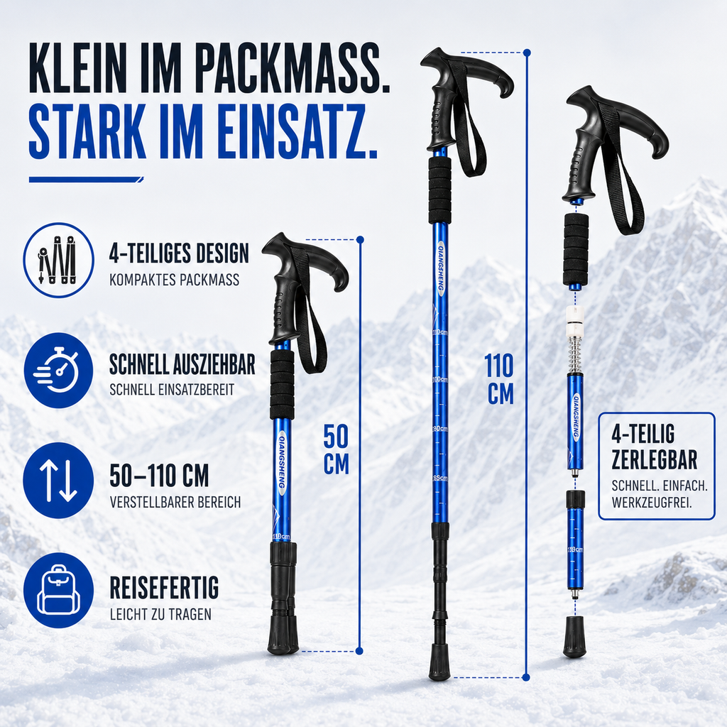 snoutatelier | Trailara Faltbarer Teleskop-Trekkingstab