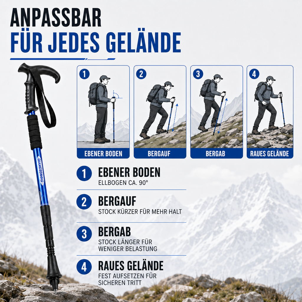 snoutatelier | Trailara Faltbarer Teleskop-Trekkingstab