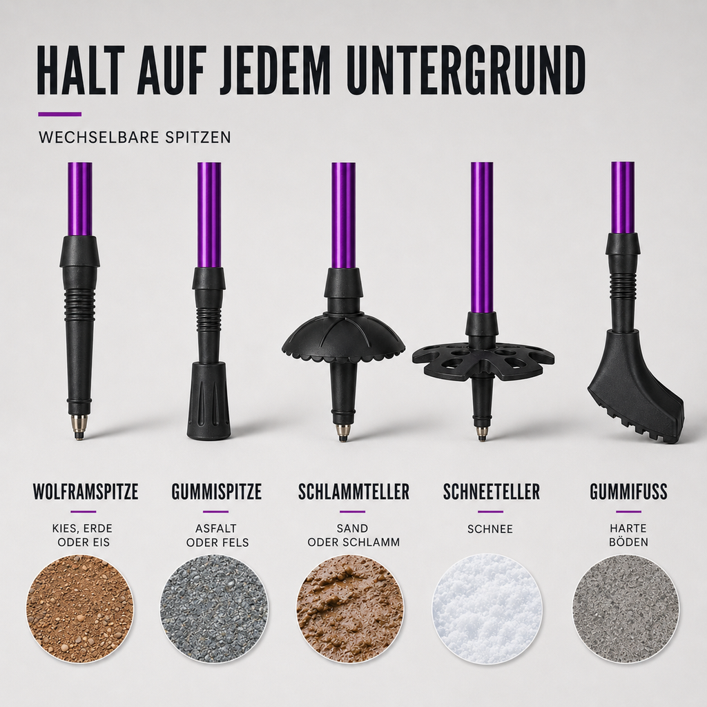snoutatelier | Trailverge Leichte faltbare Trekking-Stöcke