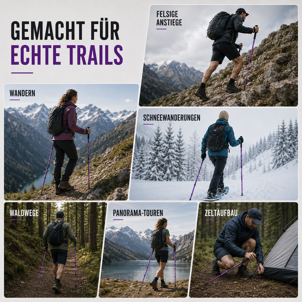snoutatelier | Trailverge Leichte faltbare Trekking-Stöcke