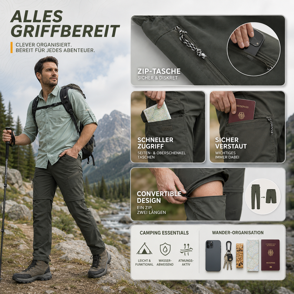 Traxlite Abnehmbare Taktische Wanderhose
