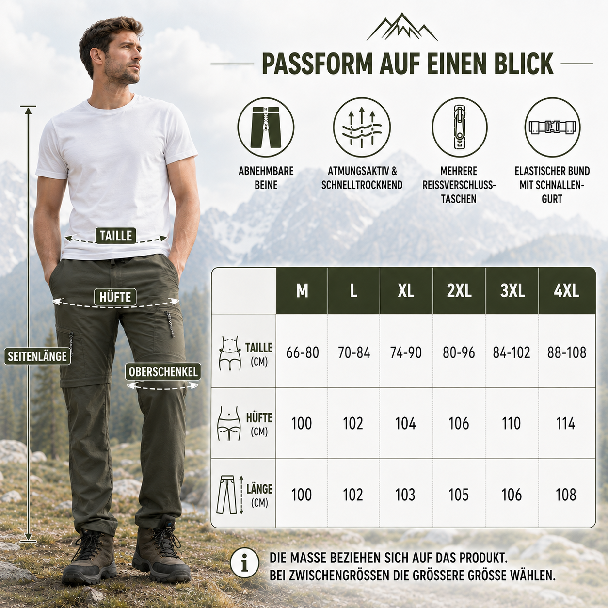 Traxlite Abnehmbare Taktische Wanderhose