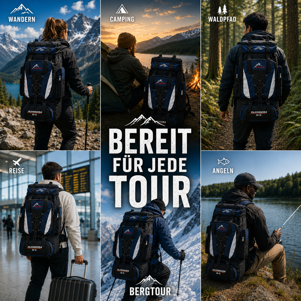 Trekking-Rucksack mit großem Volumen