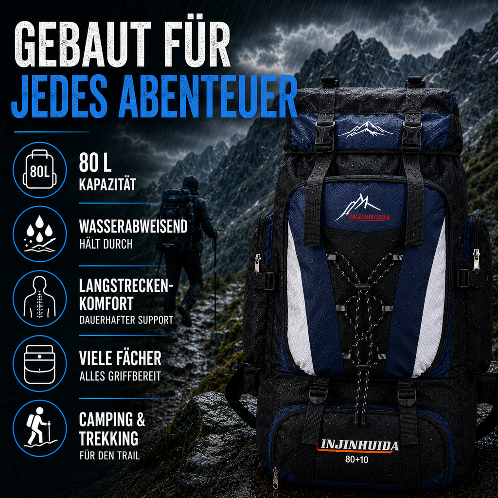Trekking-Rucksack mit großem Volumen