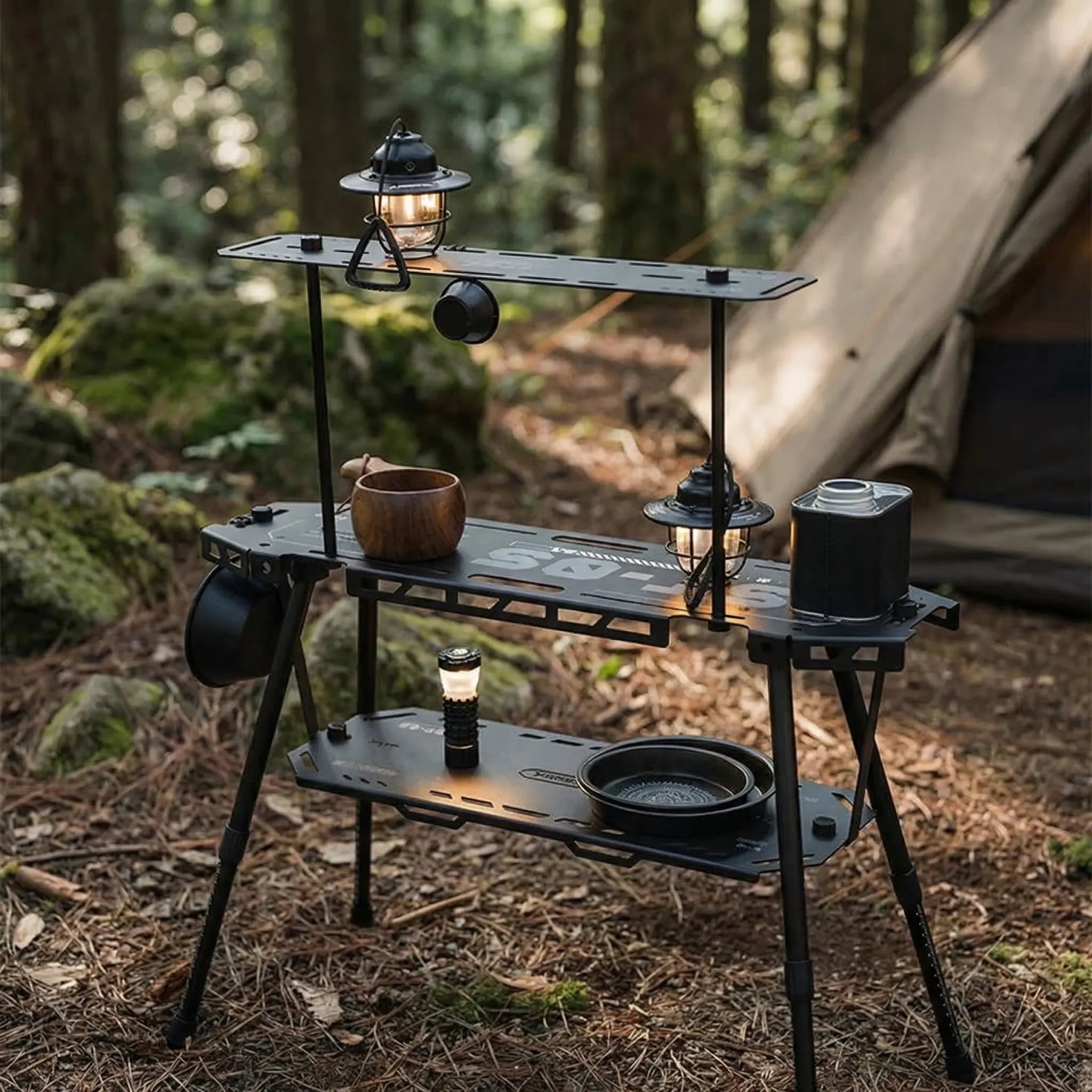 Trekshelf Mehrstufiges Klappbares Campingtisch-System