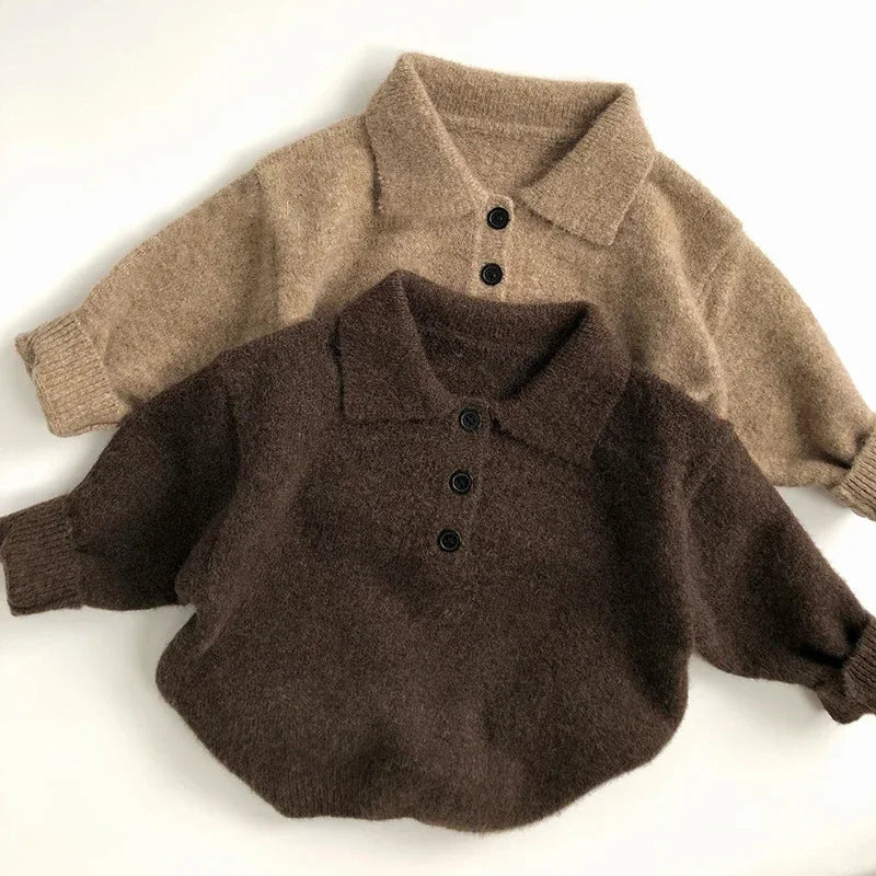 Strickpullover mit Umlegekragen
