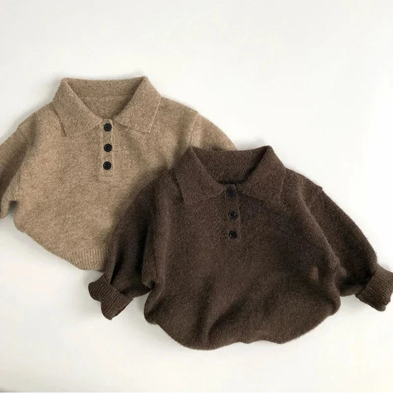 Strickpullover mit Umlegekragen