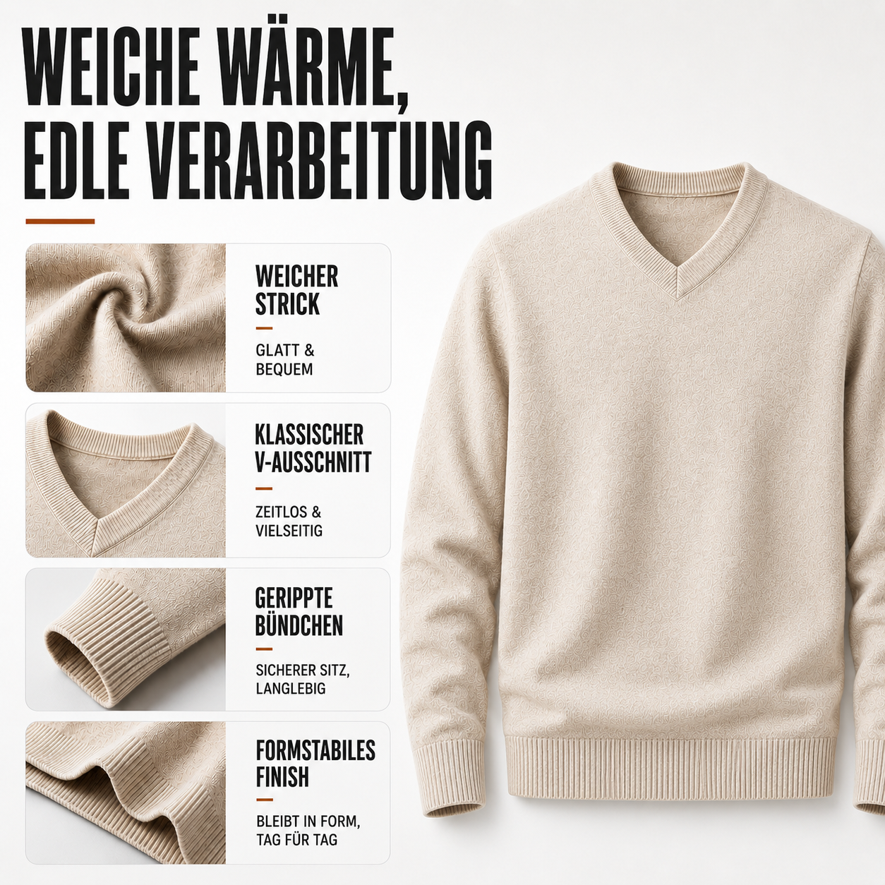 V-Ausschnitt Pullover