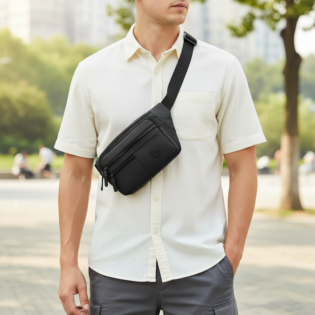 Vanturex Nylon-Gürteltasche mit mehreren Fächern