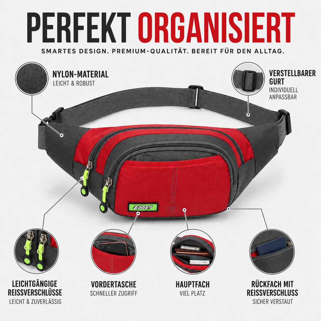 Vaylix Wasserdichte Nylon-Gürteltasche