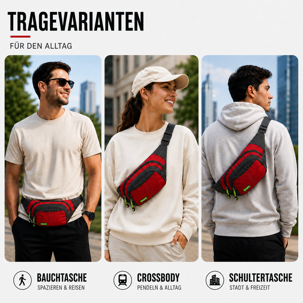 Vaylix Wasserdichte Nylon-Gürteltasche
