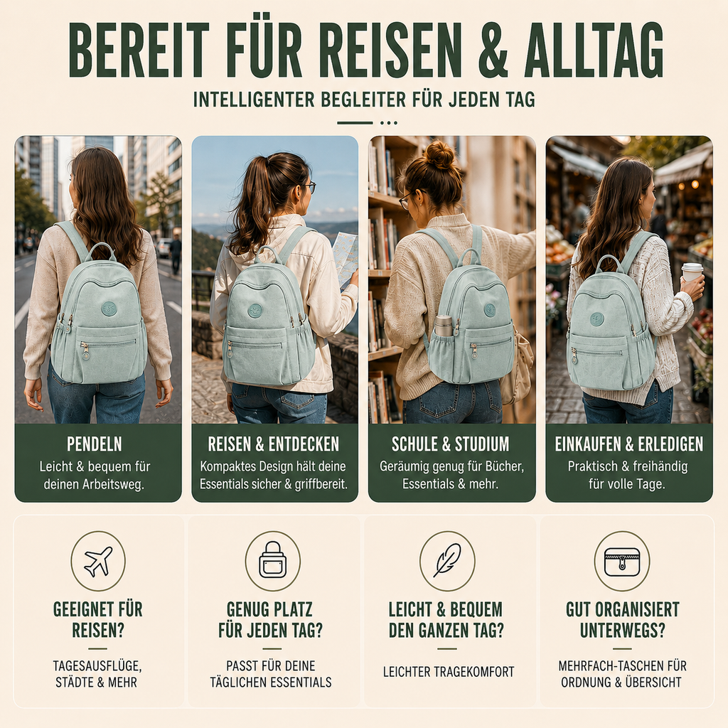 Vellora Casual Nylon Mini-Rucksack