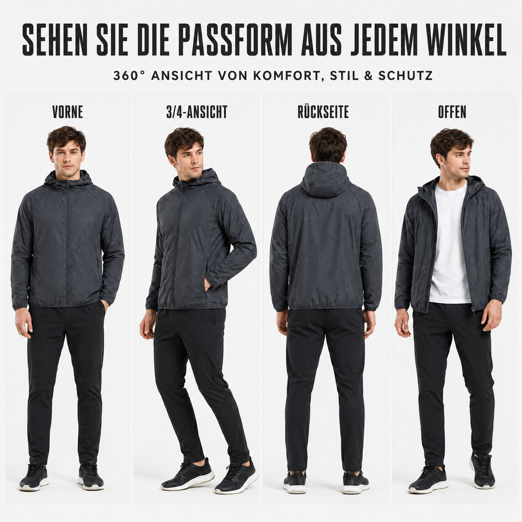 VeloGuarda Packbare Fahrradjacke mit Kapuze