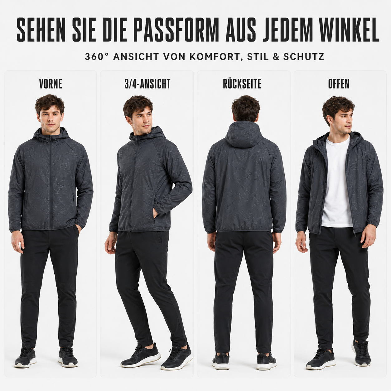 VeloGuarda Packbare Fahrradjacke mit Kapuze